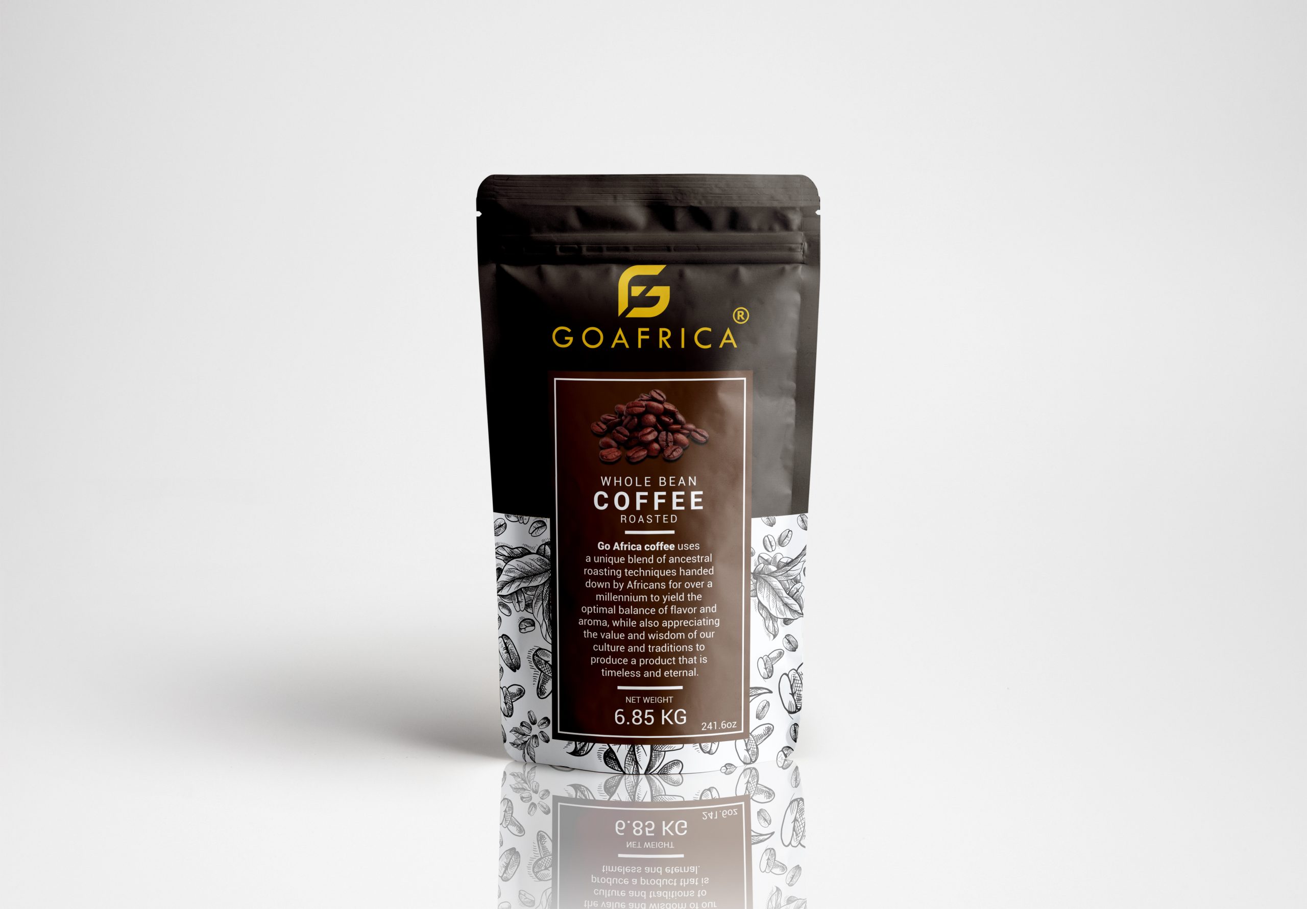 Coffee Whole Bean 6.85kg front Go Africa® Coffee Whole Bean- Dark Roast 6.85kg -15 lbs. - Image 1
